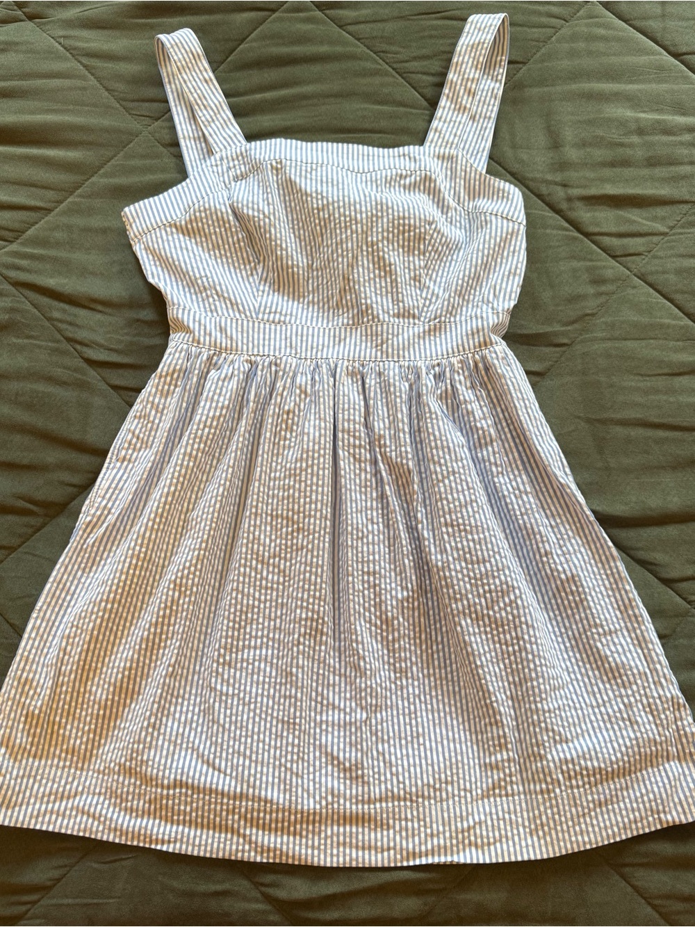 J. Crew Girls White and Blue Striped Sundress